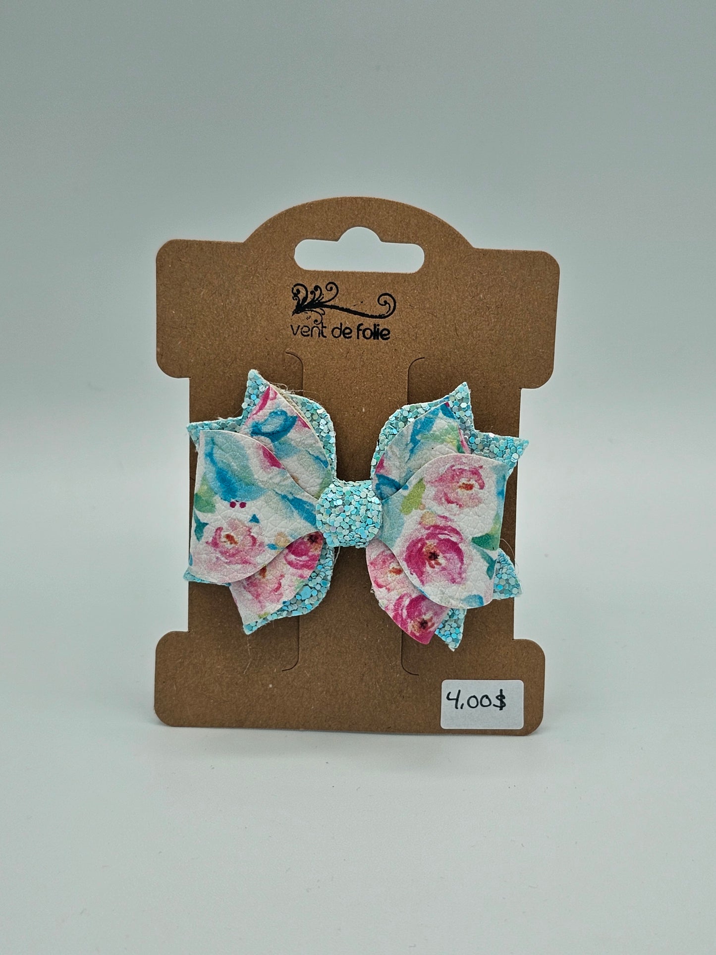 Barrette Bleue et rose brillante