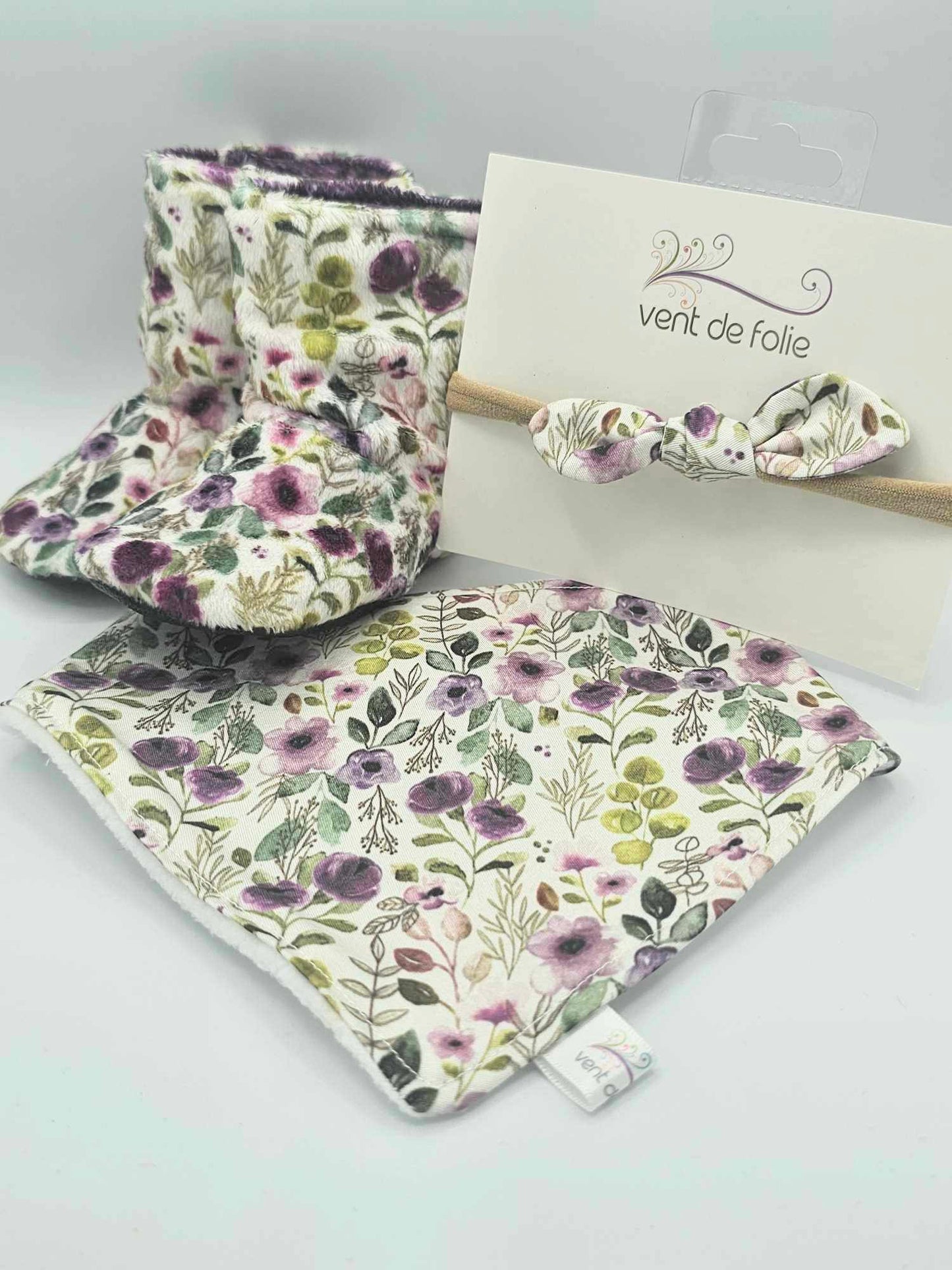 Bavoir Floral Boho violet