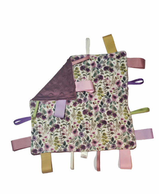 Doudou étiquettes Fleur boho violet